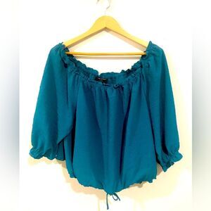 Lane Bryan top Cropped Tiel Blouse coquette peasant bohemian women’s 22-24